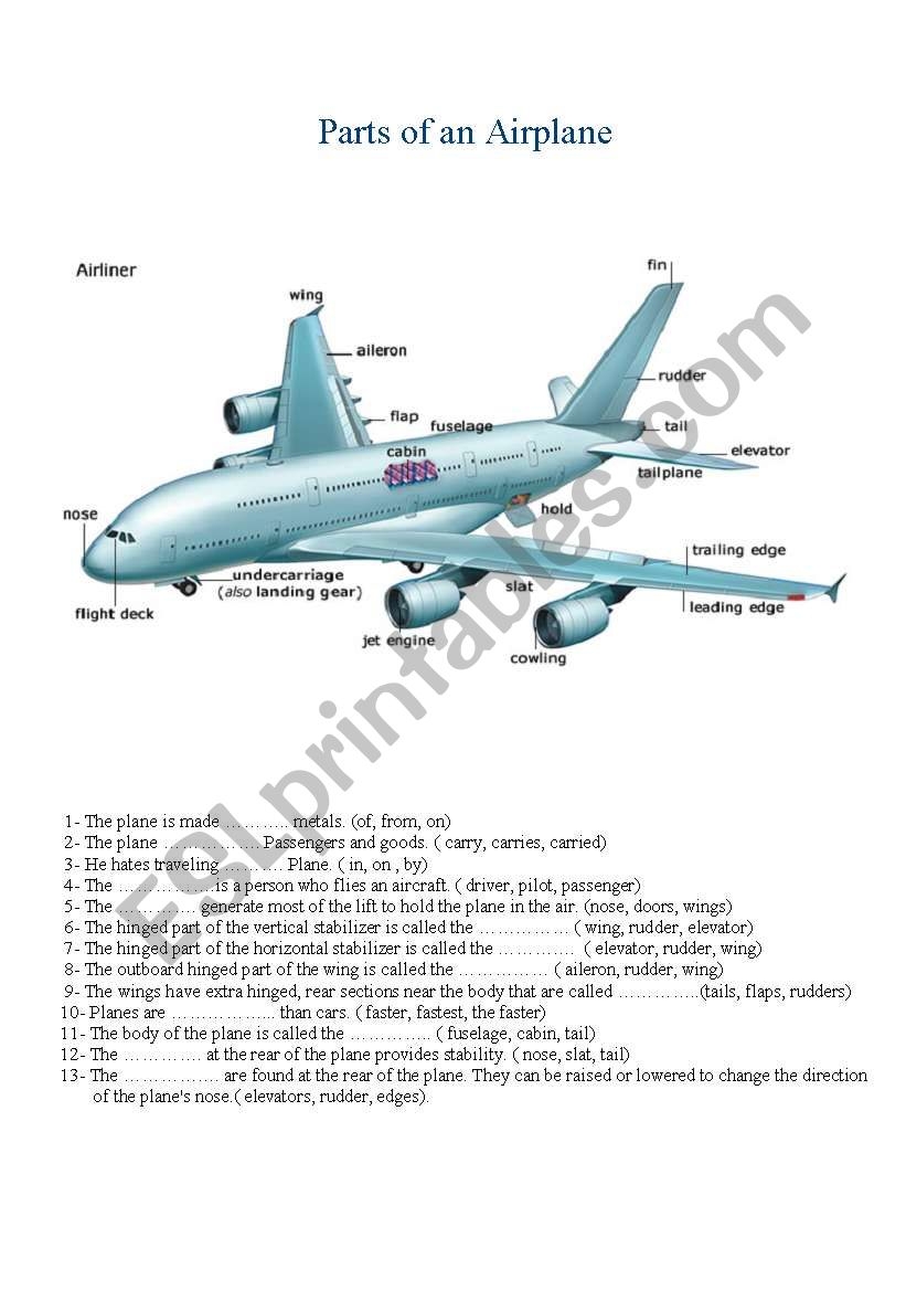 Parts Of An Airplane ESL Worksheet By Kingofmarka Parts Of An Airplane ESL Worksheet By Kingofmarka
