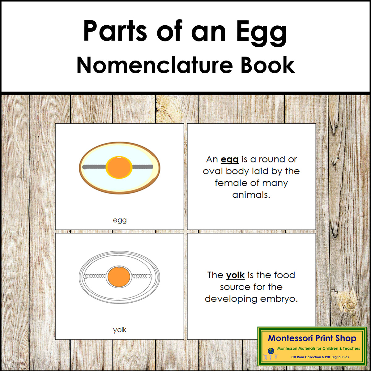 Parts Of An Egg Book Montessori Nomenclature Made By Teachers