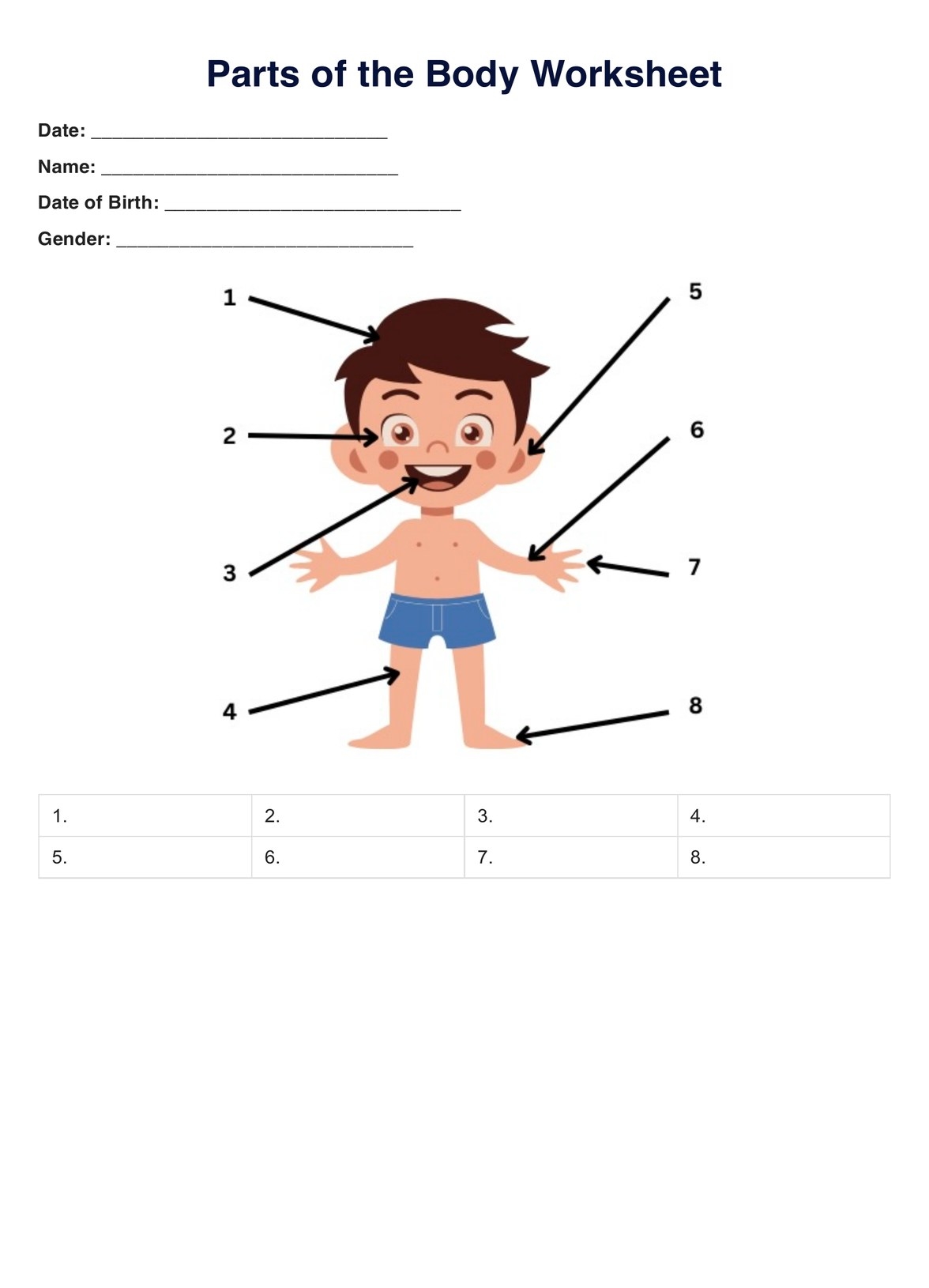 Parts Of The Body Worksheet Healthy Habits Worksheet Free Printable Digital PDF