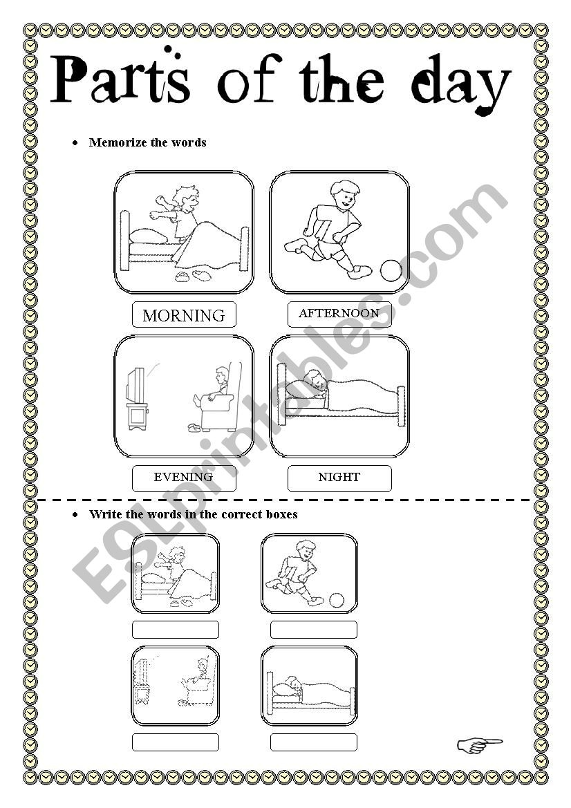 Parts Of The Day Dice ESL Worksheet By Mariannina Times And Parts Of The Day Worksheet Worksheets Library