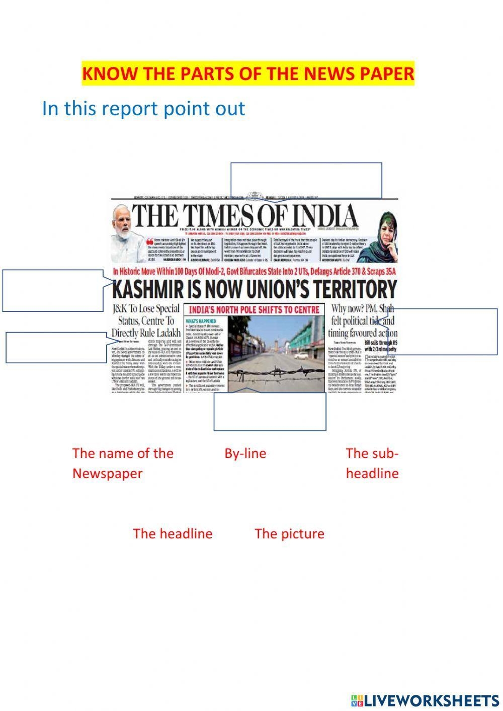 Parts Of The News Paper Worksheet Worksheets Library Parts Of The News Paper Worksheet Worksheets Library
