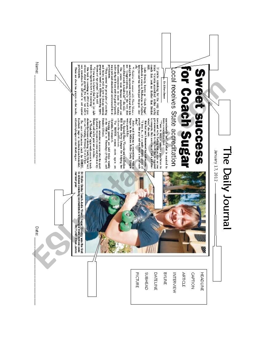 Parts Of The Newspaper Article ESL Worksheet By Carolinenjnc Parts Of The Newspaper Article ESL Worksheet By Carolinenjnc