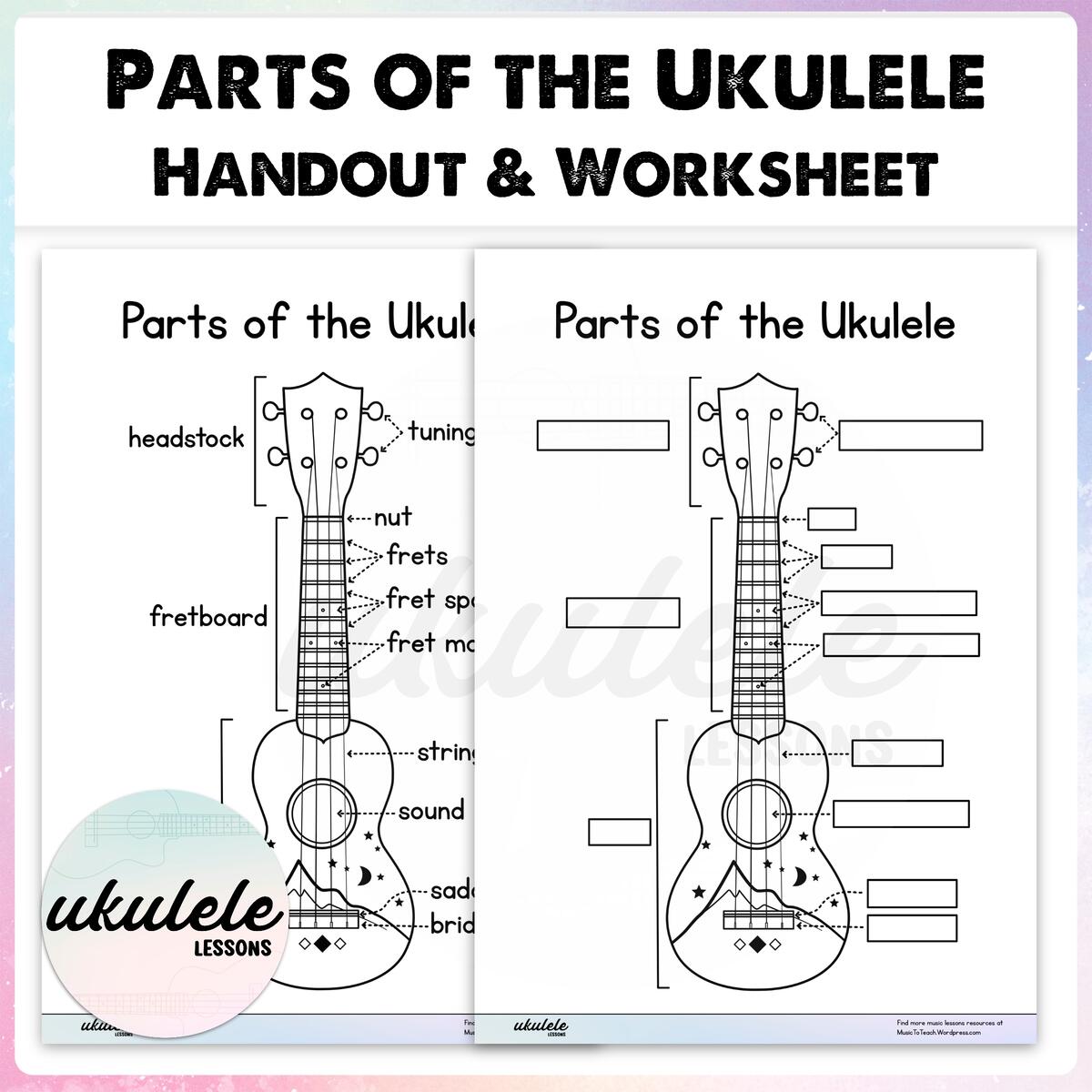 Parts Of The UKULELE Handout With Worksheet Made By Teachers