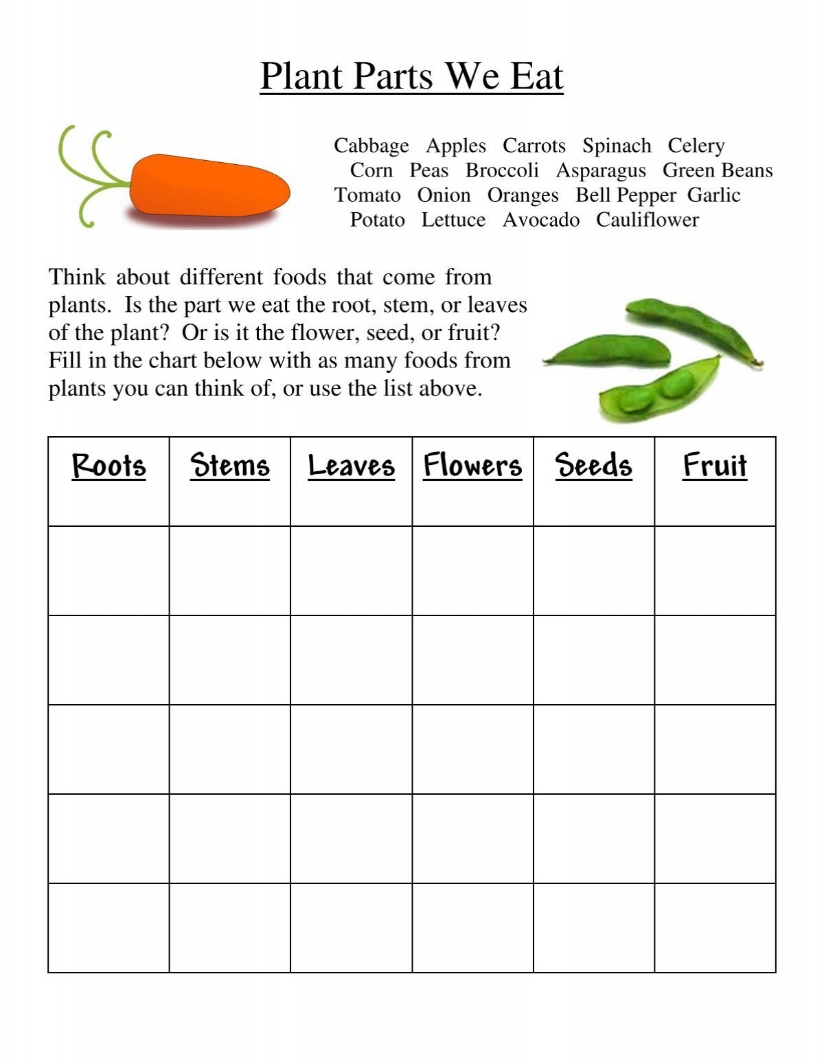 Plant Parts What Do We Eat ESL Worksheet By FionaVB