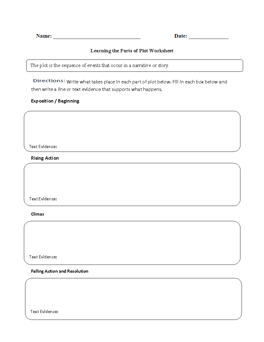 Plot Worksheets Learning Parts Of Plot Worksheet Plot Elements Worksheet Worksheets Library