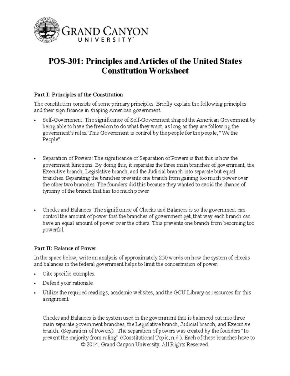 POS 301 US Constitution Principles And Articles Worksheet Studocu POS 301 US Constitution Principles And Articles Worksheet Studocu