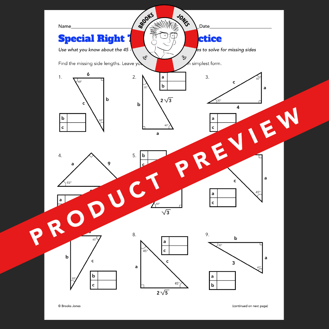 Practice With Special Right Triangles Worksheet And Poster Made By Teachers