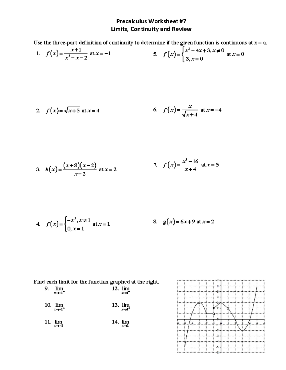 Precalc HW 7 Limits Continuity Function Analysis Studocu Precalc HW 7 Limits Continuity Function Analysis Studocu