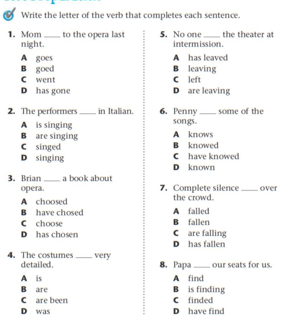 Principal Parts Of Irregular Verbs Online Exercise For Live Worksheets Library