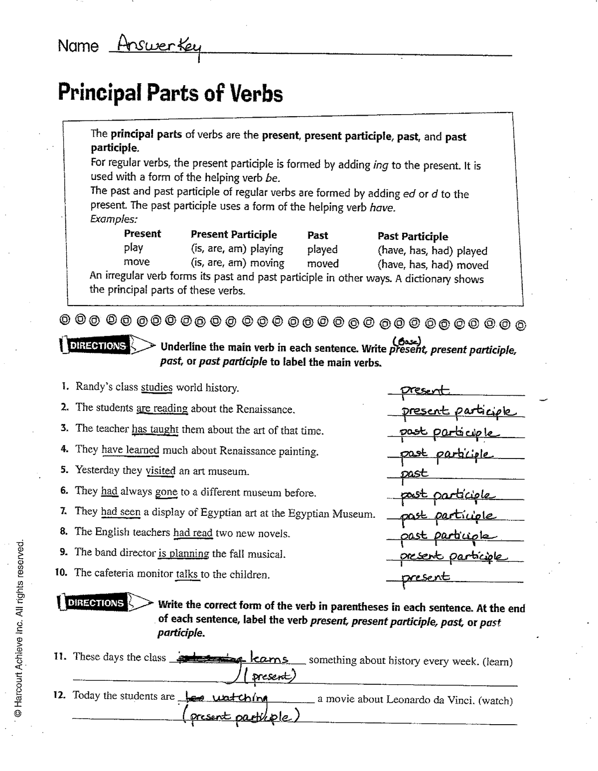 Principal Parts Of Verbs Answer Key English Grammar Iii Studocu Worksheets Library Four Principal Parts Of Verbs English Grammar Lesson 16 Print Digital Classful