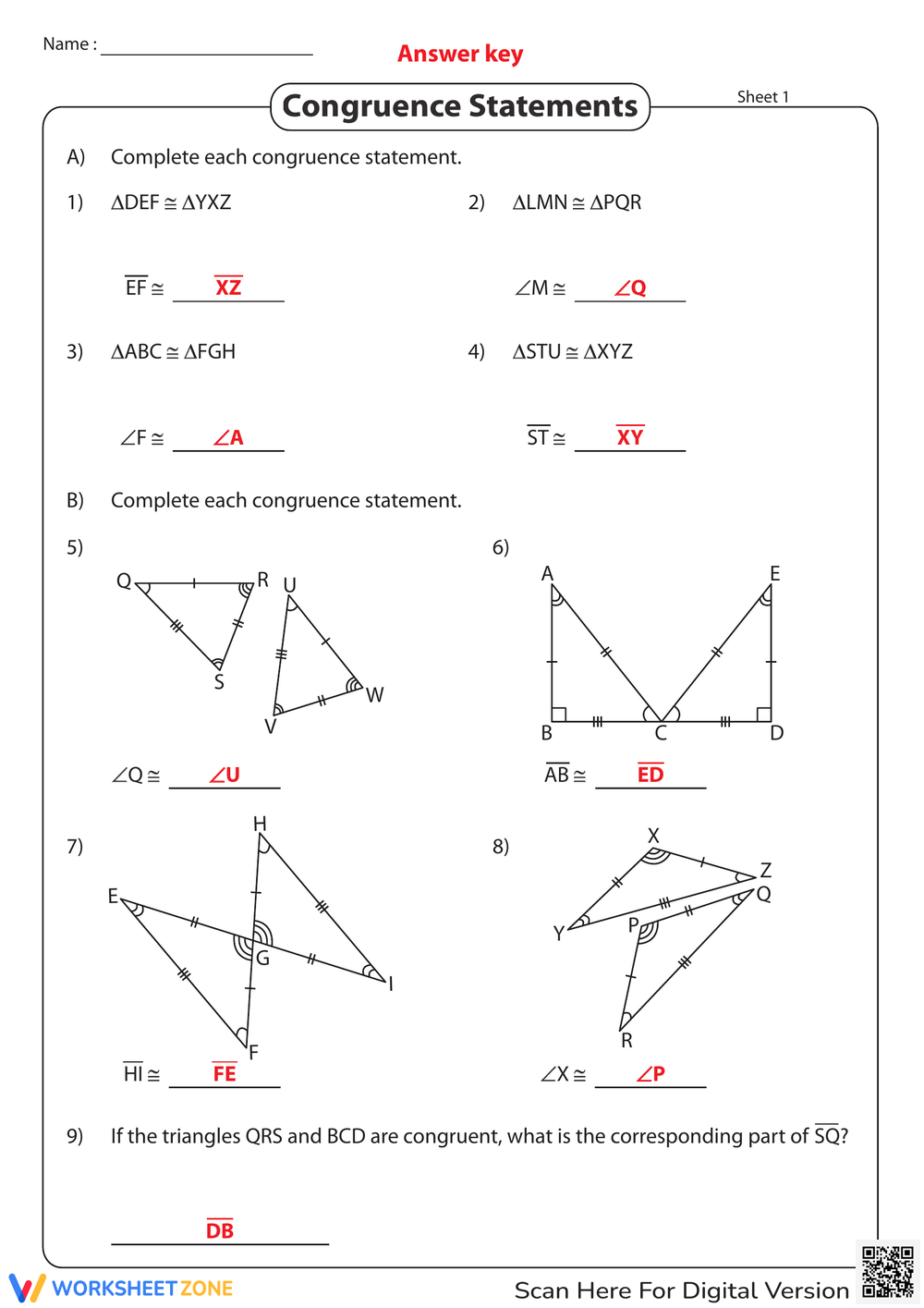 Printable Congruent Figures Worksheets Printable Congruent Figures Worksheets