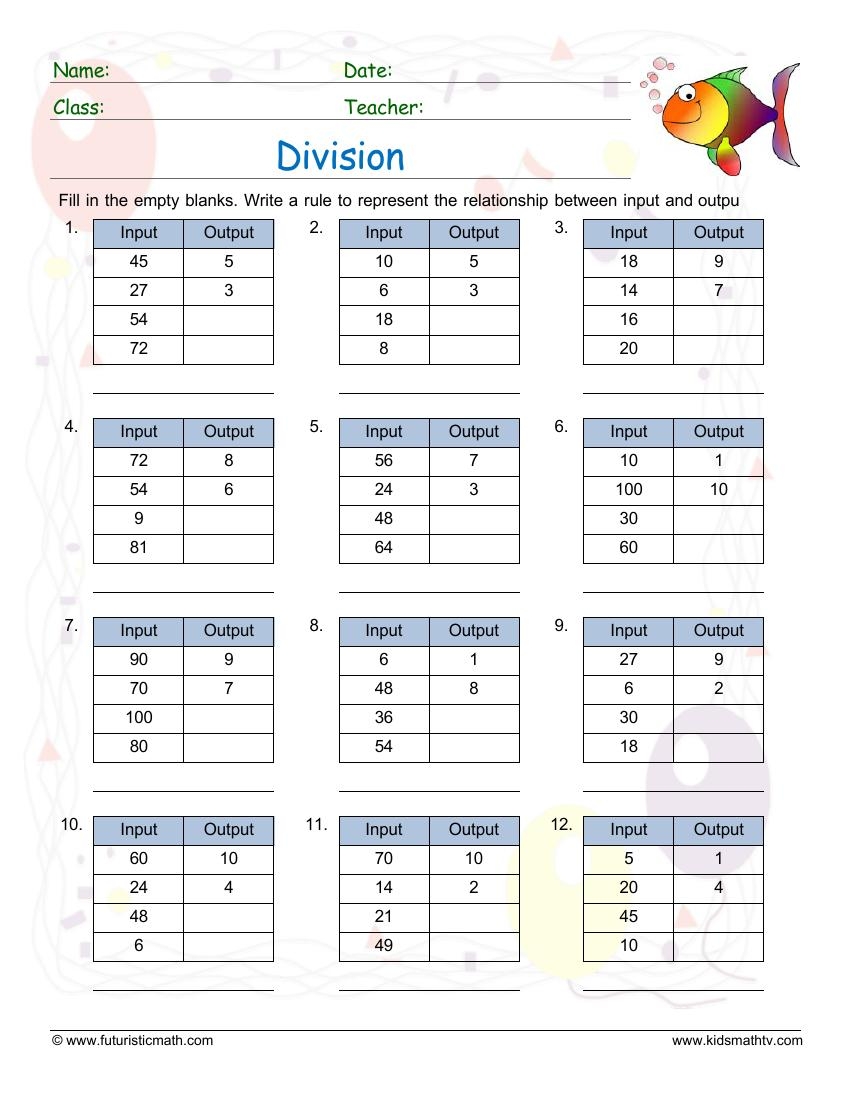 Printable Division Worksheets For Teachers Math Champions