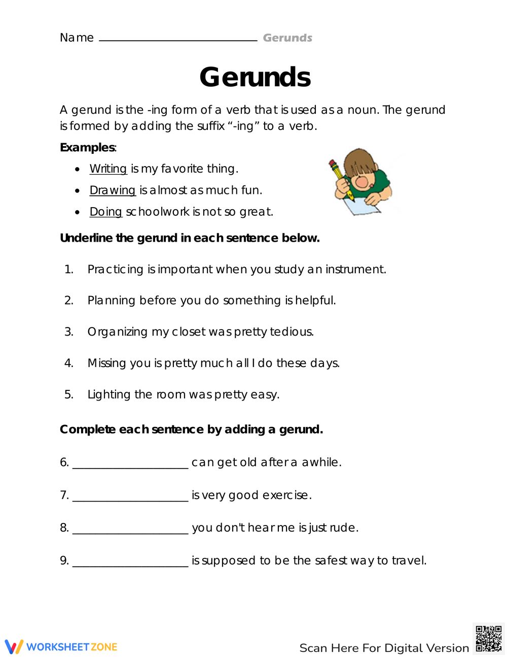 Verbs Verbs Of Being And Gerunds Worksheet Preview
