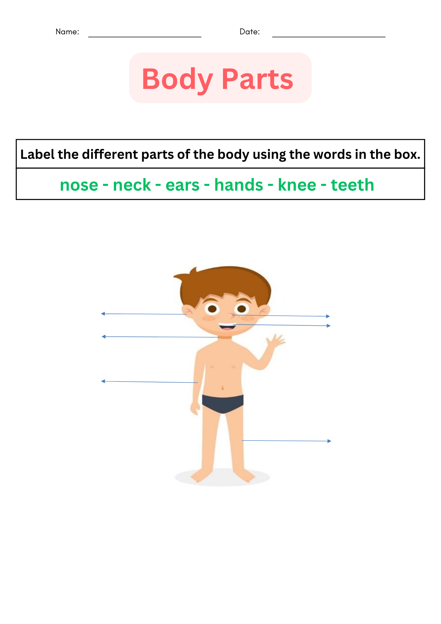 Printable Matching Body Parts Worksheet For Special Education Grade 1 2 3 Made By Teachers