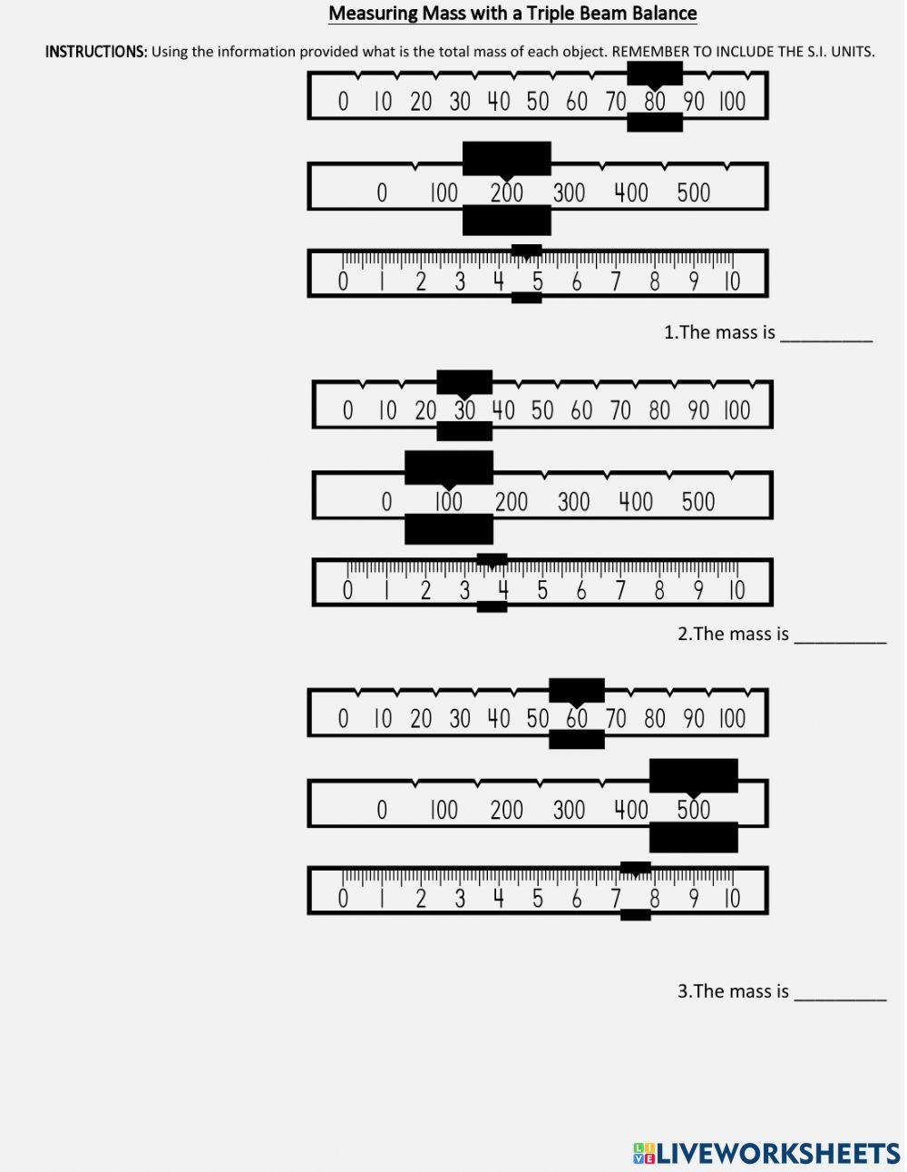 Reading Triple Beam Balance Worksheet Practice And Mastery Reading Triple Beam Balance Worksheet Practice And Mastery