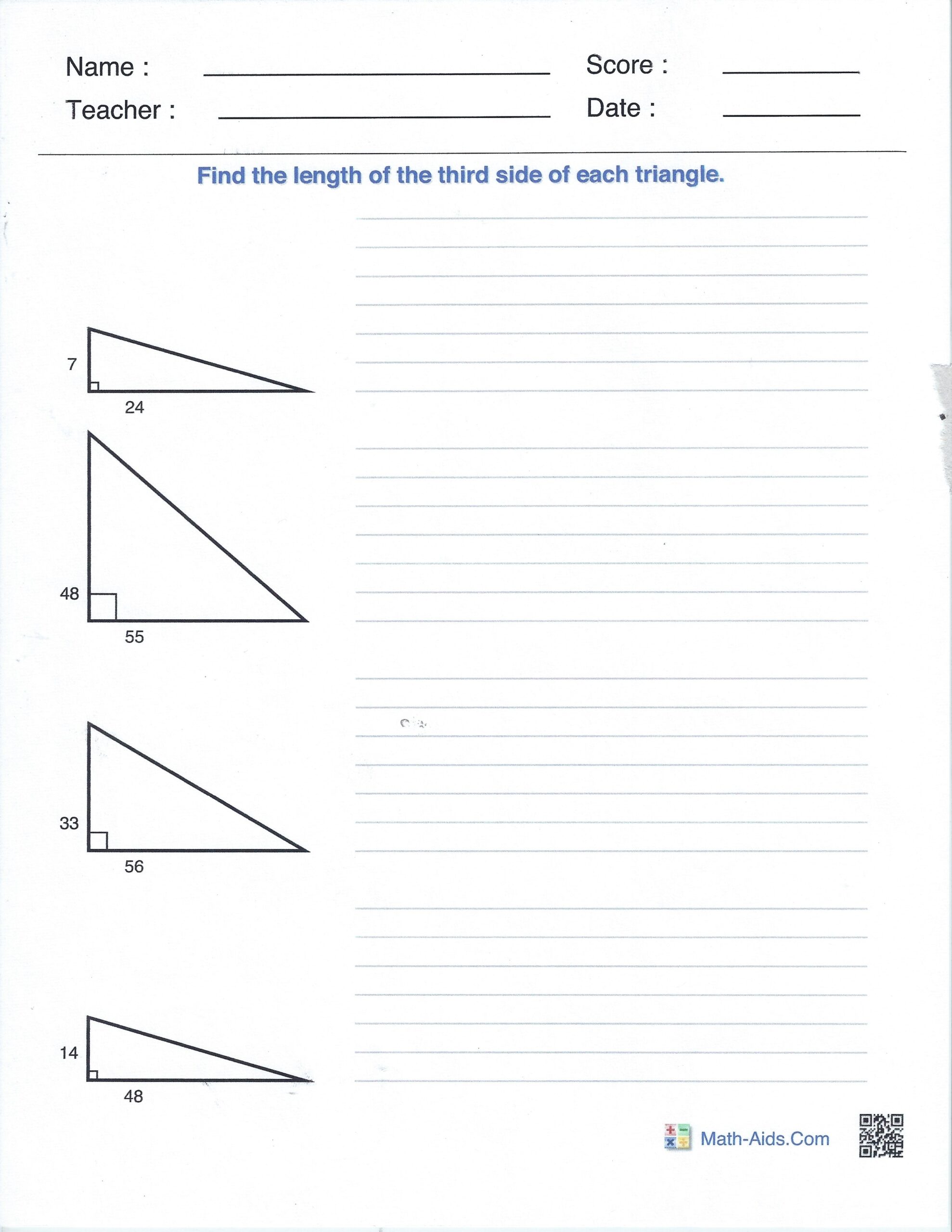 Right Angles And The Pythagorean Theorem Perkins School For The Blind