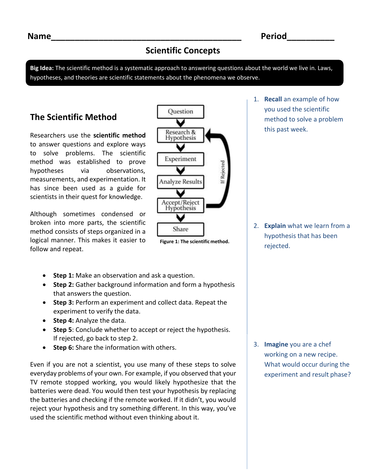 Scientific Method Worksheet Scientific Method Worksheet