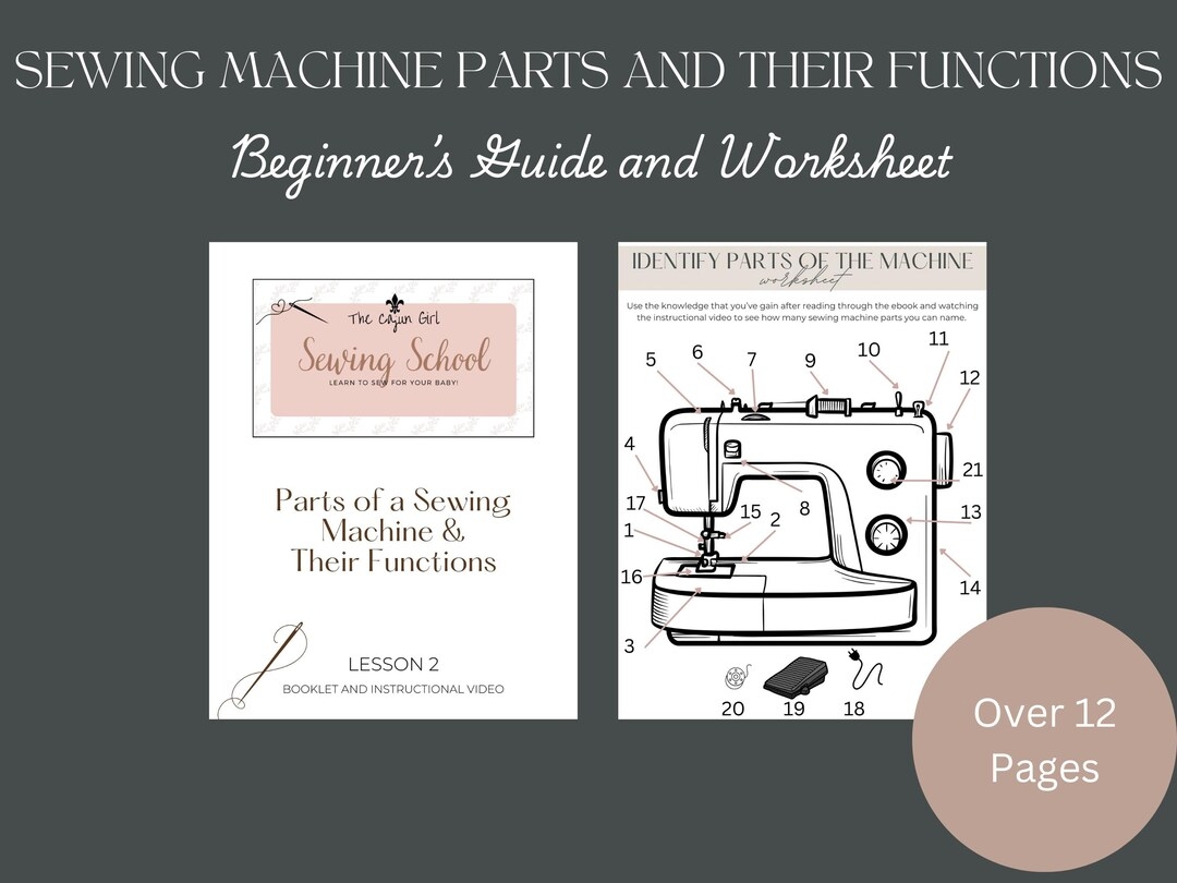 Sewing Machine Parts And Their Functions Printable Guide And Worksheet Etsy