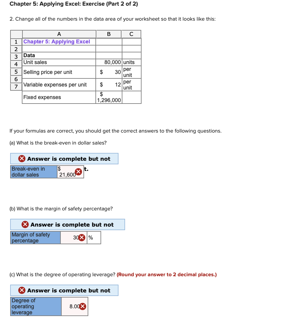 Solved Chapter 5 Applying Excel Exercise Part 2 Of 2 2 Chegg