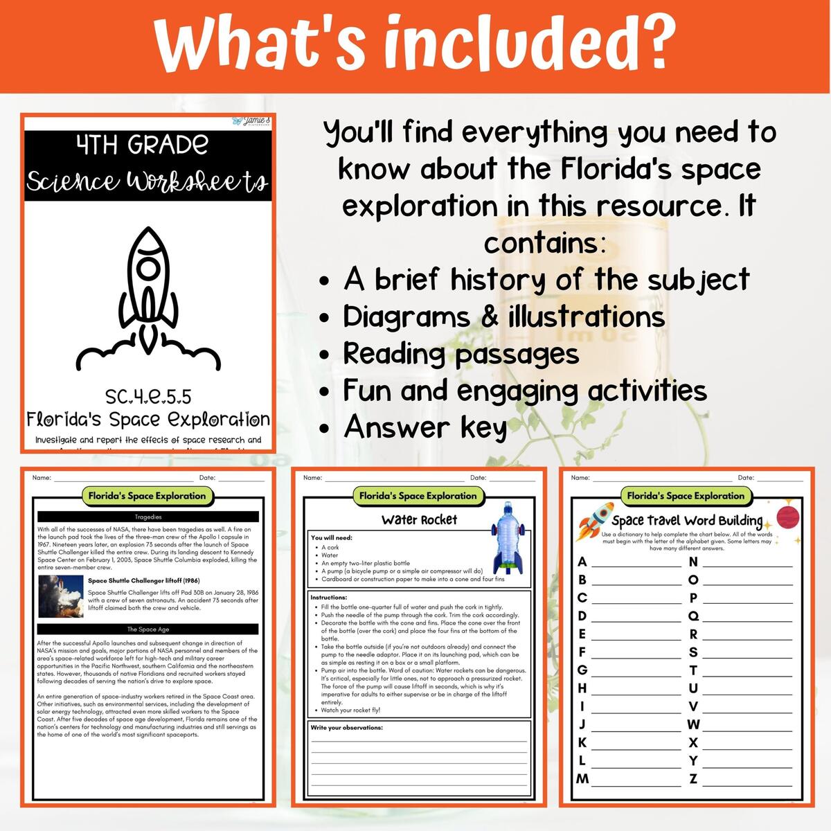 Space Exploration Activity Answer Key 4th Grade Earth Space Science Classful