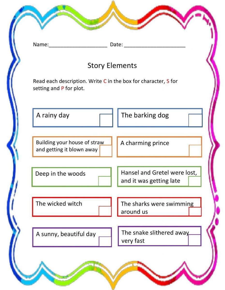 Story Elements Exercise For 3 Worksheets Library