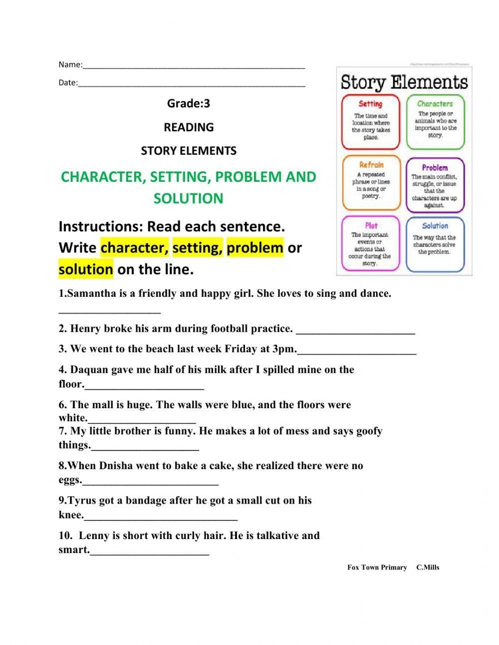Story Elements Online Activity For 3 Worksheets Library Story Elements Online Activity For 3 Worksheets Library