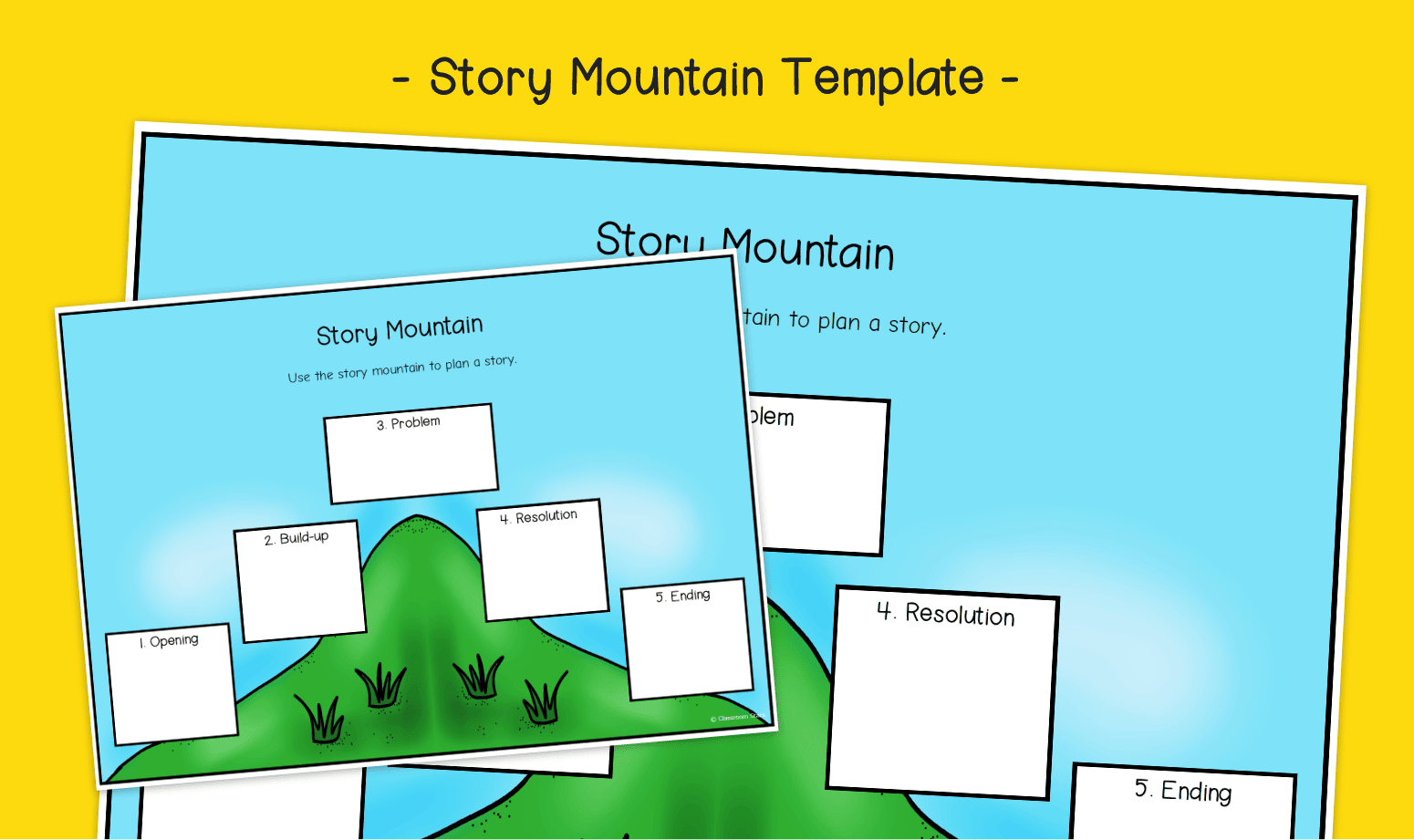 Story Mountain 5 Part Story Planning Worksheet Template In Colour KS1 KS2 Primary Writing Composition Worksheets