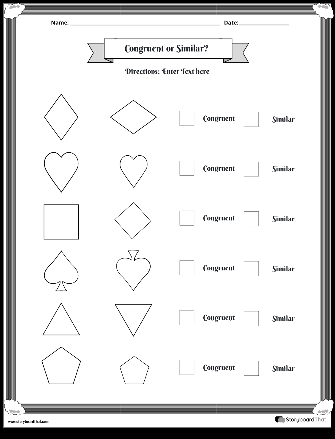 Storyboard That Congruent Shapes Worksheets For Teachers