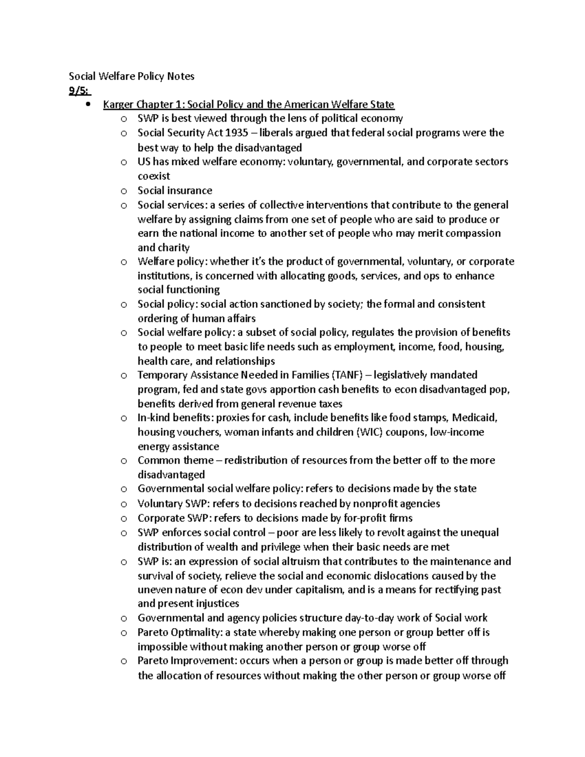 T6801 Comprehensive Social Welfare Policy Notes And Insights Studocu