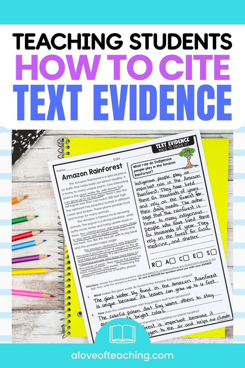 Teaching Students How To Cite Text Evidence A Love Of Teaching Kim Miller Teaching Students How To Cite Text Evidence A Love Of Teaching Kim Miller