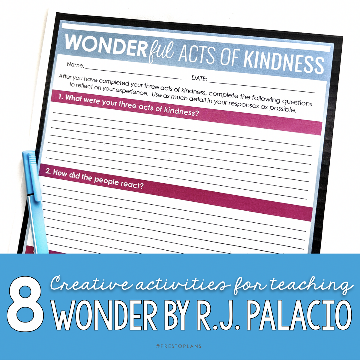 Teaching Wonder By R J Palacio 8 Creative Activities Presto Plans