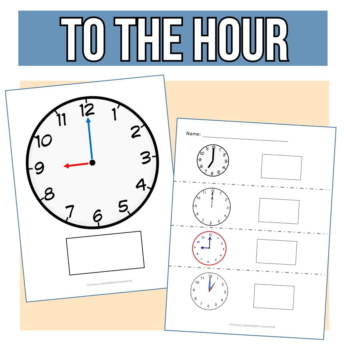 Telling Time To The Hour And Half Hour Cut And Paste Telling Time Special Ed Special Needs For Special Kids