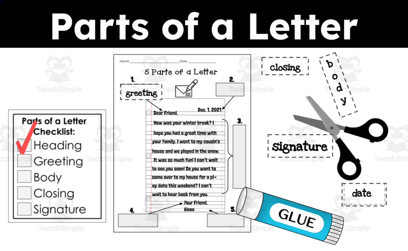 The Five Parts Of A Letter By Teach Simple