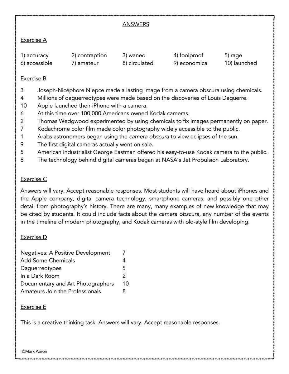 The History Of Photography Reading Comprehension Passage And Assessment Classful The History Of Photography Reading Comprehension Passage And Assessment Classful