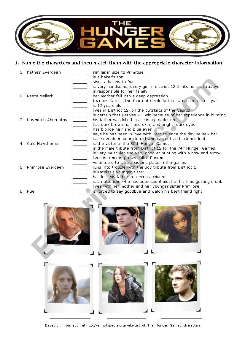 The Hunger Games ESL Worksheet By Cris M The Hunger Games ESL Worksheet By Cris M