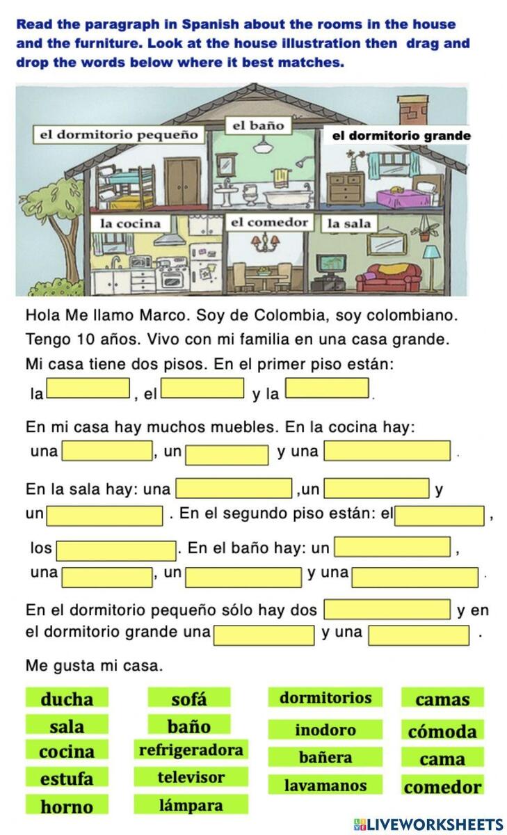 The Parts Of The House And The Furniture Worksheet Worksheets Library