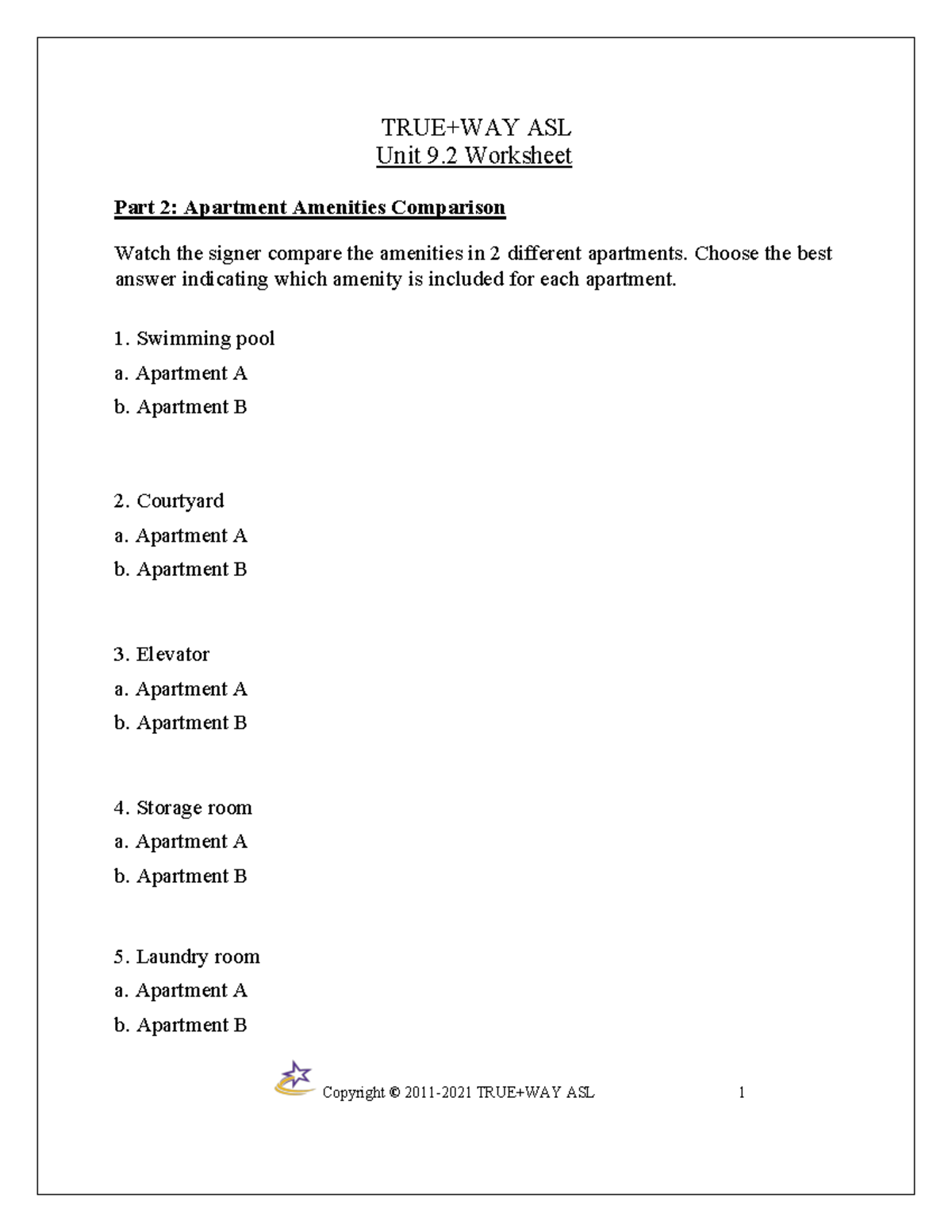Unit 9 2 Worksheet Canvas ECON 100 TRUE WAY ASL Unit 9 Worksheet Part 2 Apartment Amenities Studocu Unit 9 2 Worksheet Canvas ECON 100 TRUE WAY ASL Unit 9 Worksheet Part 2 Apartment Amenities Studocu
