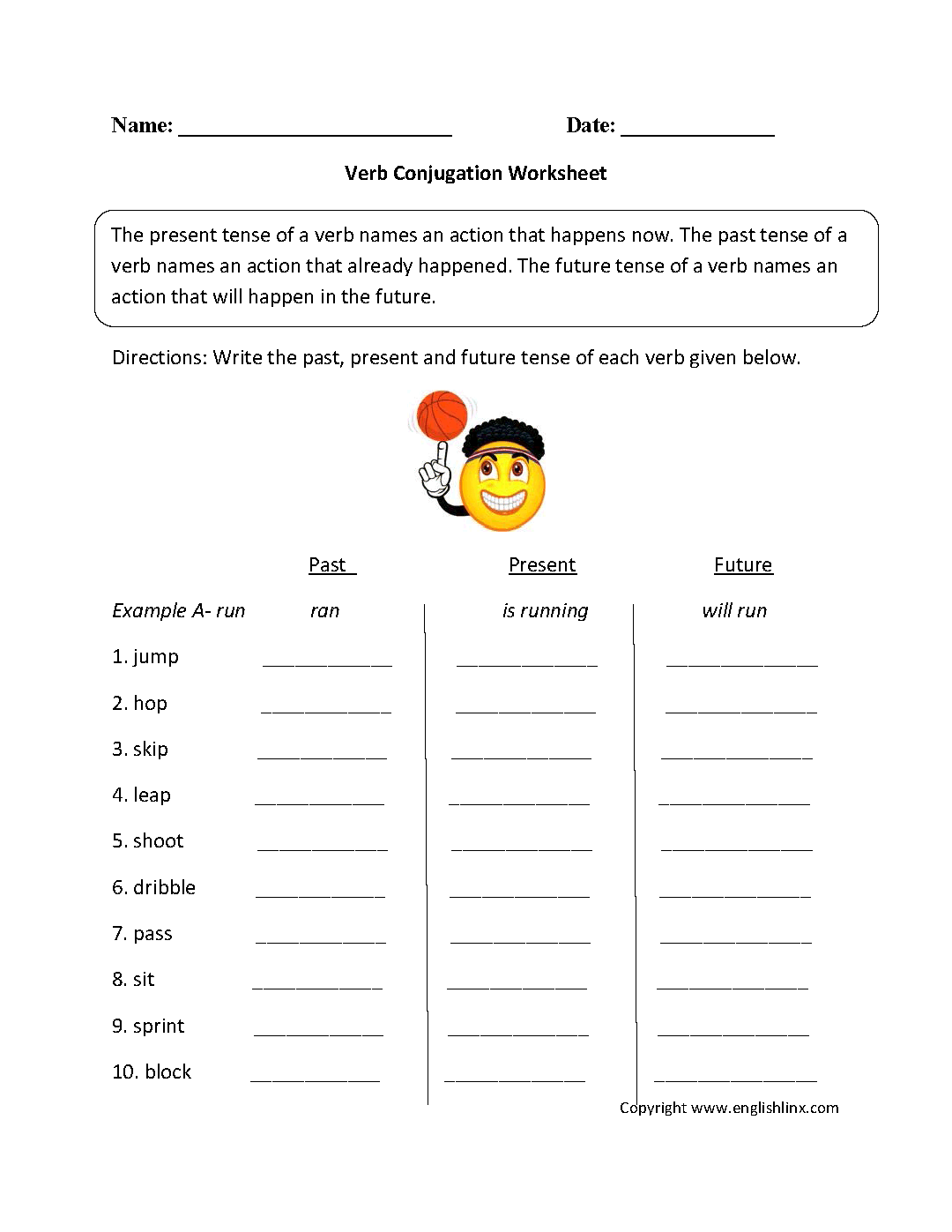 Verb Printables Printable Party Favors
