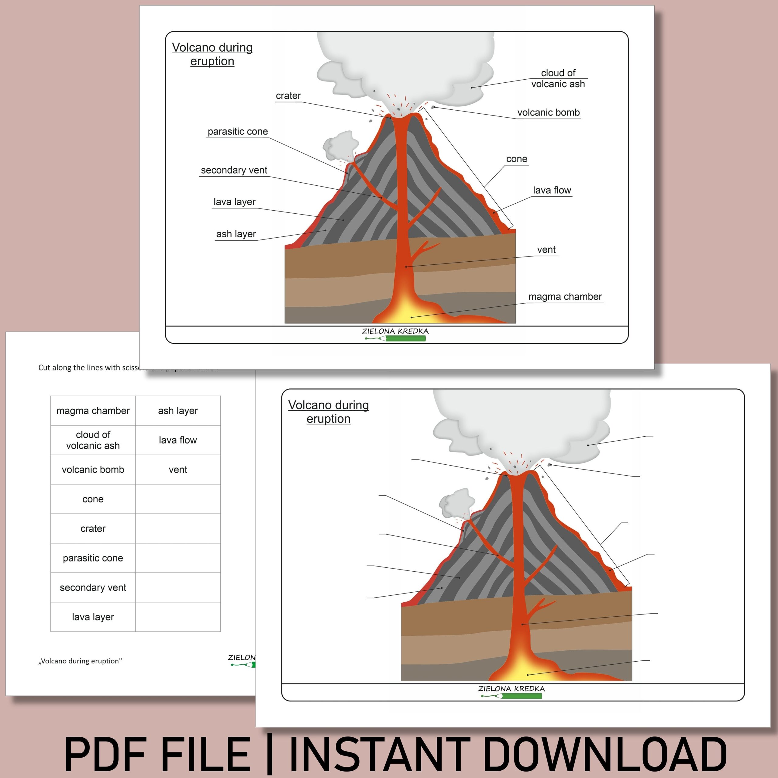 Volcano Diagram Printable Activity Pages For Kids PDF Download Etsy Volcano Diagram Printable Activity Pages For Kids PDF Download Etsy