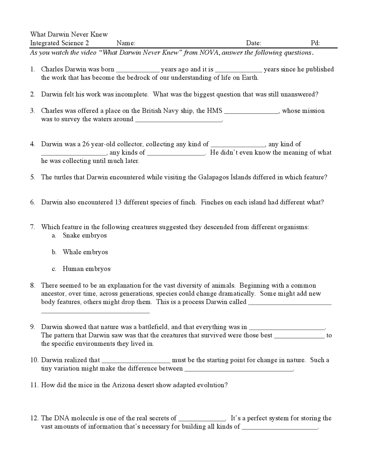 What Darwin Never Knew Worksheet Integrated Science 2 Exercises Biology Docsity Getting Started With Bedrock Streamlit And Snowflake