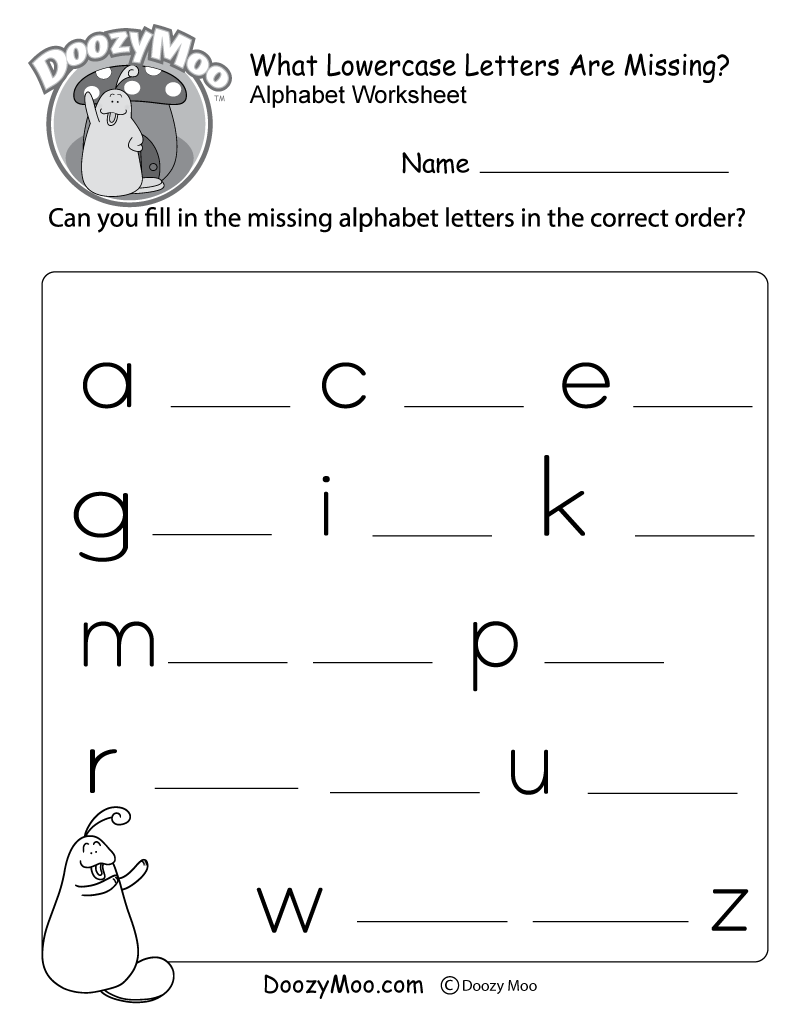 What Letters Are Missing Free Printable Worksheet Doozy Moo