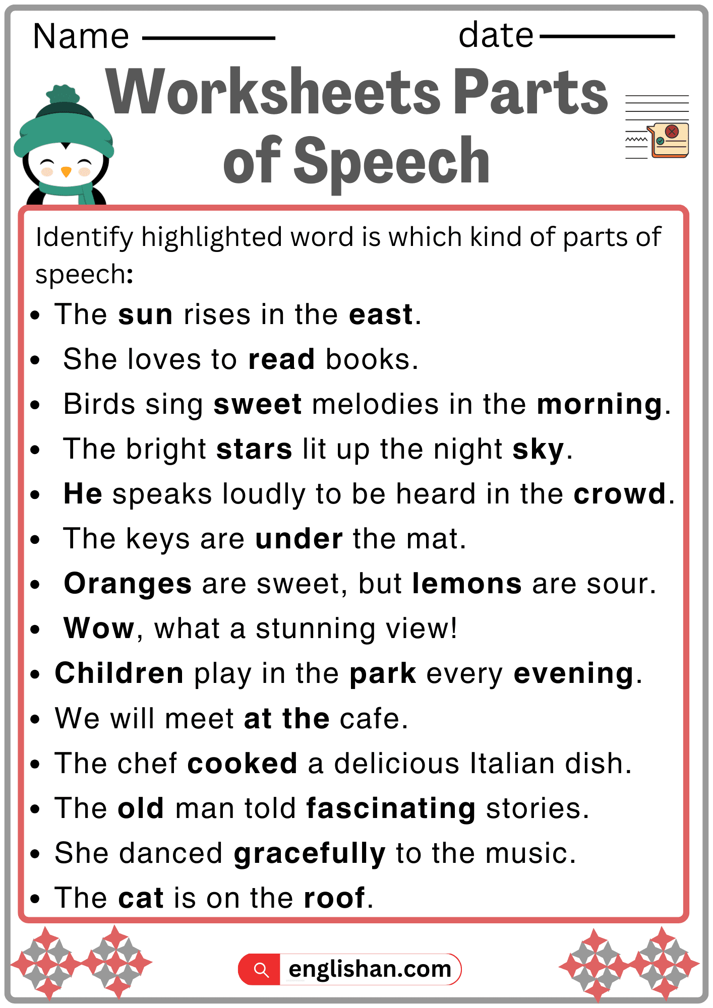Worksheet Parts Of Speech Use Parts Of Speech In Sentences Worksheet Parts Of Speech Use Parts Of Speech In Sentences