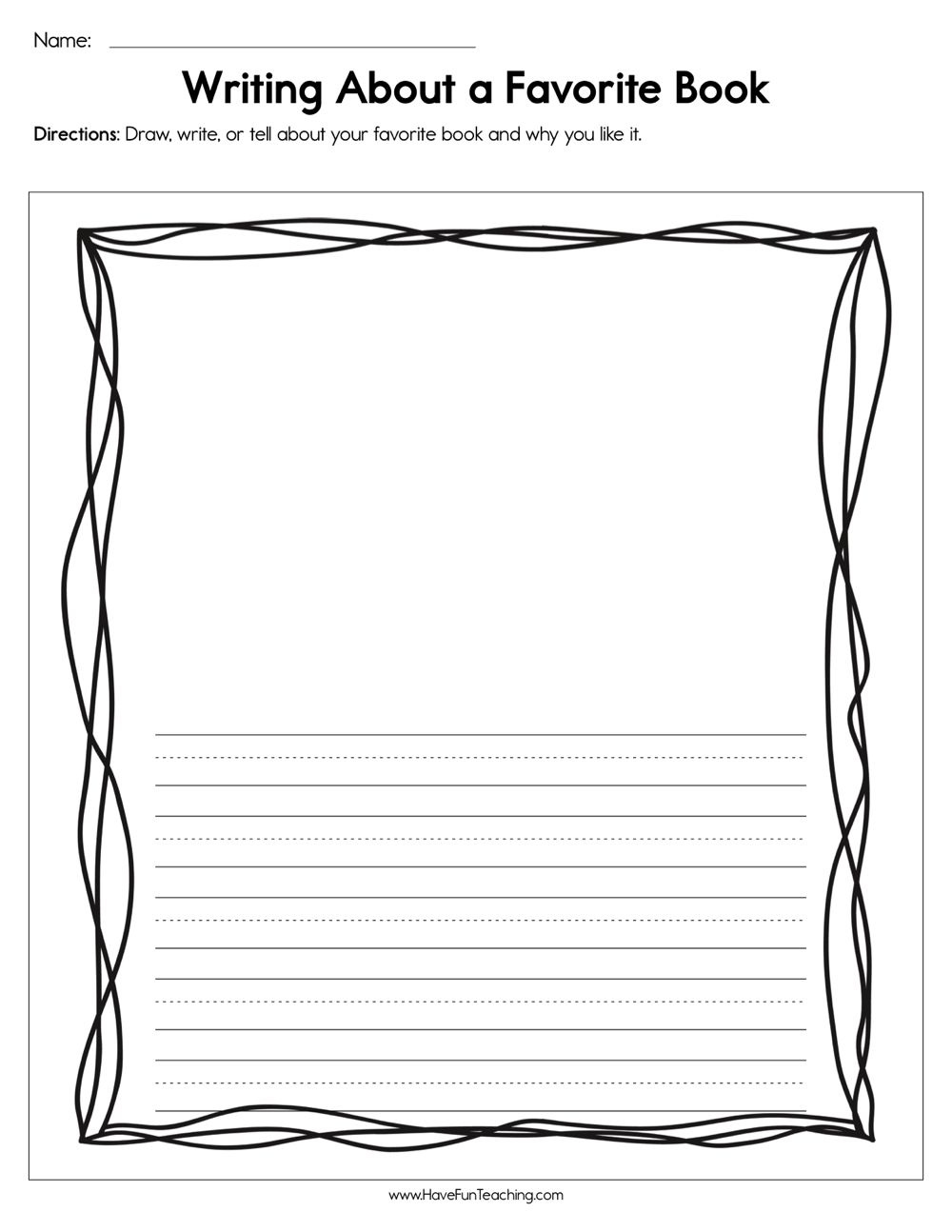 Writing About A Favorite Book Worksheet Have Fun Teaching Writing About A Favorite Book Worksheet Have Fun Teaching