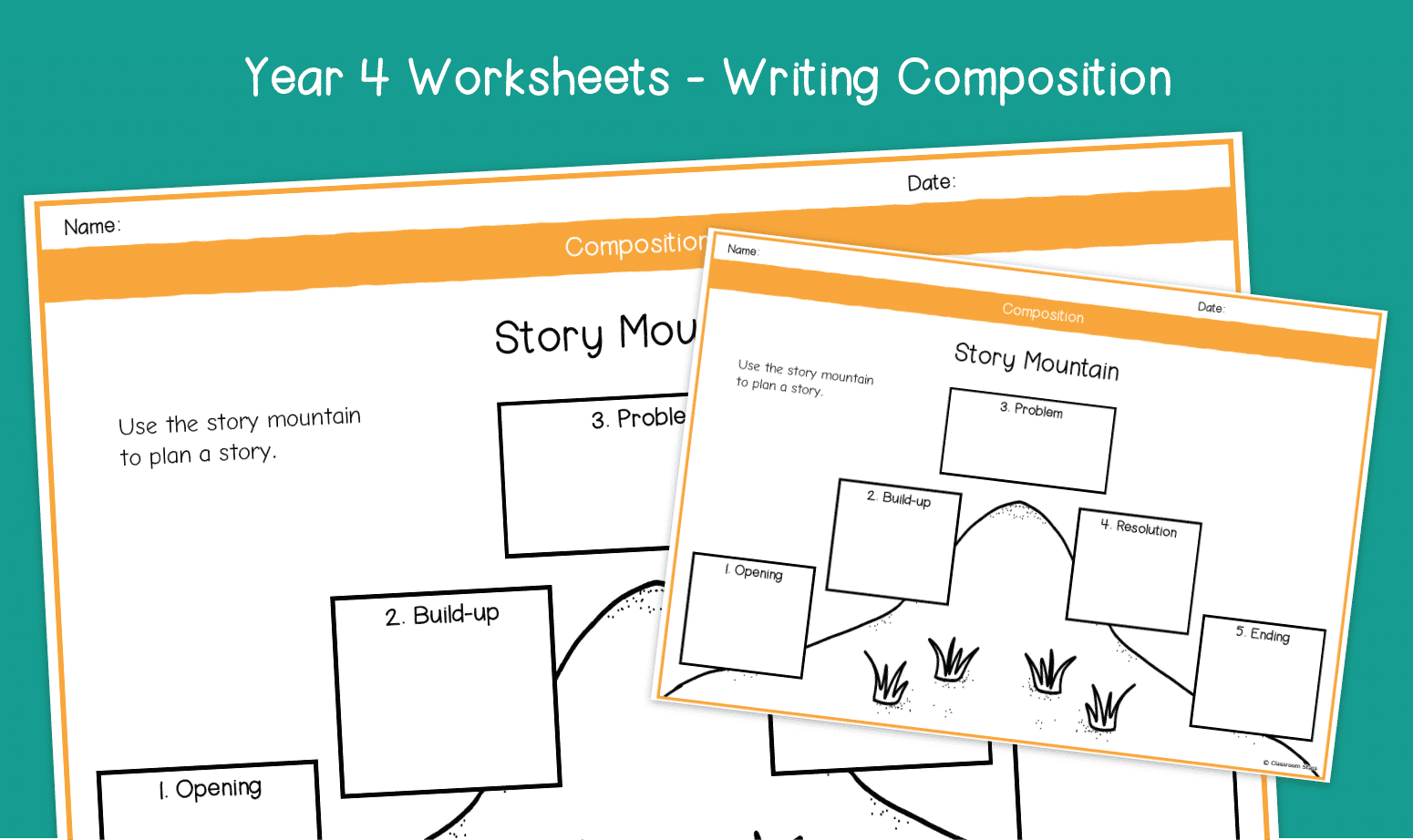 Year 4 Story Mountain Planning A Narrative Plot Worksheets KS2 Writing Composition Primary English
